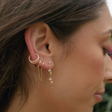 14k Solid Gold Multi-CZ Drop Studs -  - Earrings - Ofina