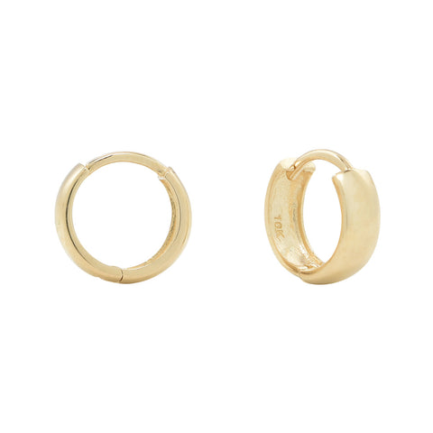 10k Solid Gold Thick Huggies - Yellow Gold / Large - Earrings - Ofina