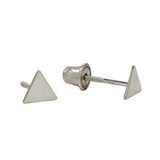 10k Solid Gold Triangle Studs - White Gold - Earrings - Ofina
