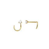 10k Solid Gold 2mm CZ Nose Stud - Yellow Gold - Nose - Ofina