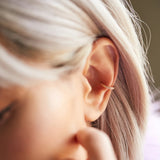 10k Solid Gold CZ Channel Middle Ear Cuff -  - Earrings - Ofina