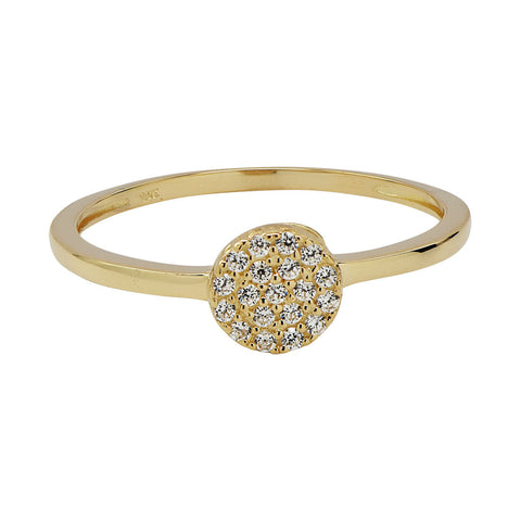 10k Solid Gold CZ Circle Ring - Yellow Gold / 6 - Rings - Ofina