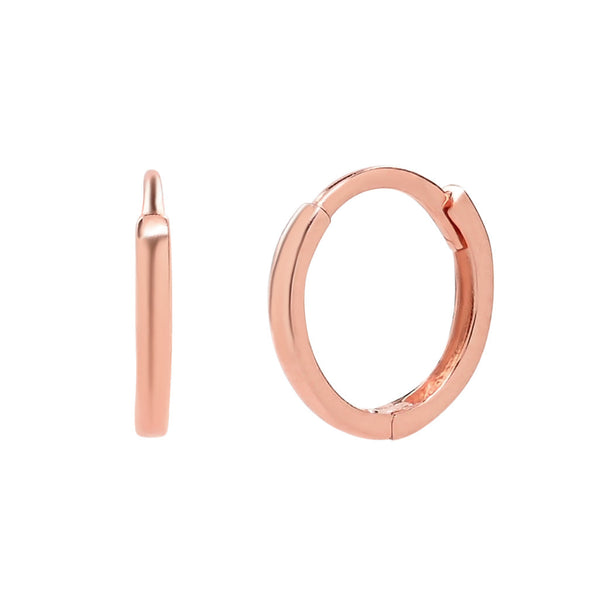 14k Solid Gold Thin Huggies - Rose Gold -  - Ofina