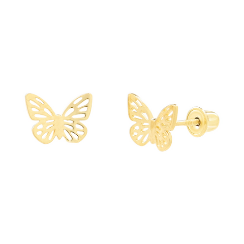 10k Solid Gold Butterfly Studs -  - Earrings - Ofina