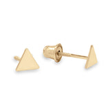 10k Solid Gold Triangle Studs - Yellow Gold - Earrings - Ofina