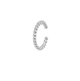 10k Solid Gold Beaded Middle Ear Cuff - White Gold - Earrings - Ofina