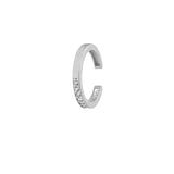 10k Solid Gold CZ Channel Middle Ear Cuff - White Gold - Earrings - Ofina