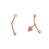 10k Solid Gold Triple CZ Constellation Studs - Rose Gold - Earrings - Ofina