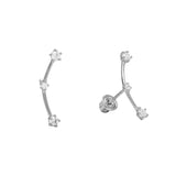 10k Solid Gold Triple CZ Constellation Studs - White Gold - Earrings - Ofina