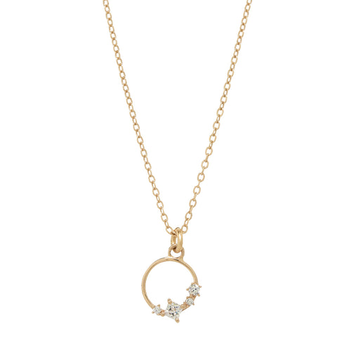 CZ Wreath Necklace - Yellow Gold - Necklaces - Ofina