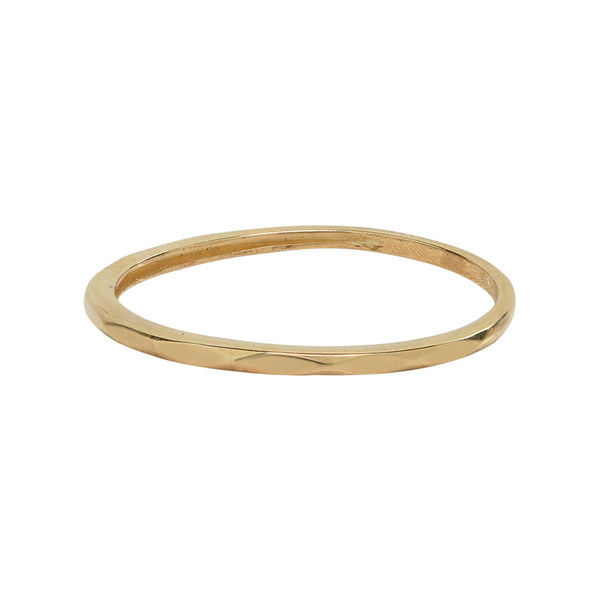 10k Solid Gold Hammered Band - Yellow Gold / 5 - Rings - Ofina