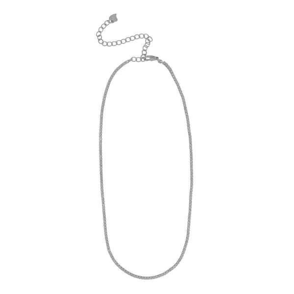 CZ Tennis Choker - Silver - Necklaces - Ofina